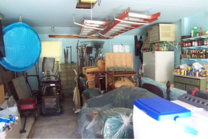 My parent's garge (only stuff in the middle is mine)